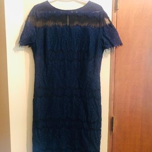 Sangria blue and black lace dress